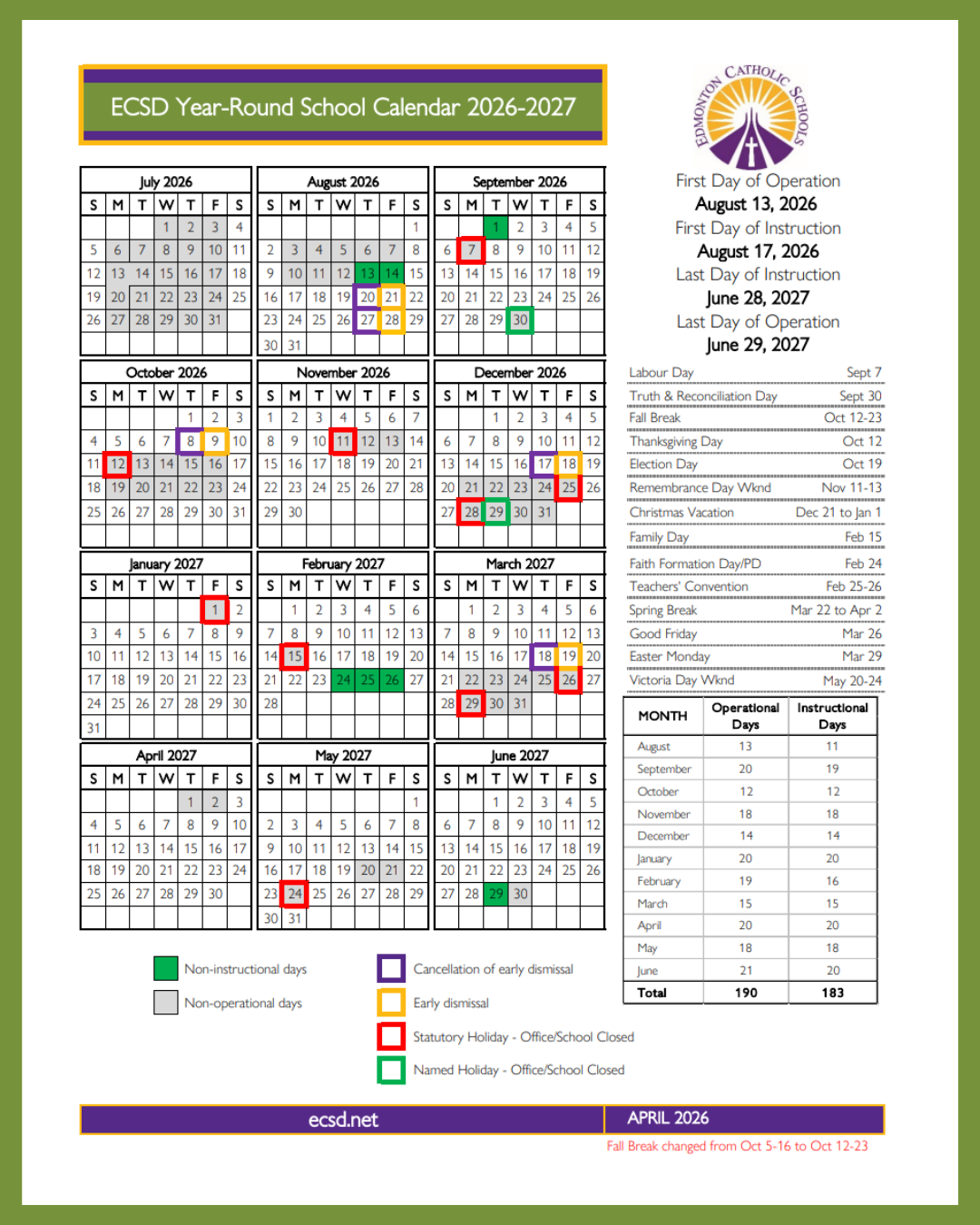 Image of 2026-2027 Year Round Calendar